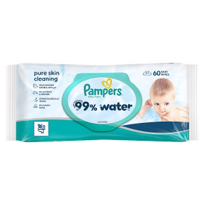 99% Water Baby Wipes, 60 Baby Wet Wipes thumbnail 2