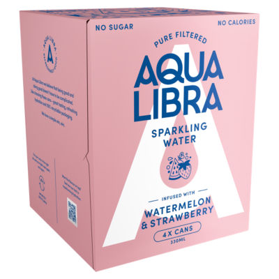 Infused with Watermelon & Strawberry Sparkling Water 4 x 330ml thumbnail 3