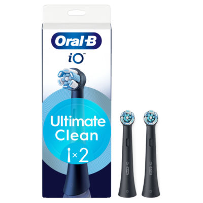 iO Ultimate Clean Black, Original Replacement Round Brush Heads, 2