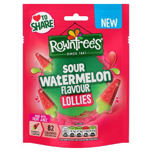 Lollies Sour Watermelon Flavour Sweets Sharing Bag 130g thumbnail 2