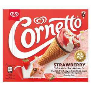 Cornetto Strawberry Ice Cream Cones 6 x 90ml