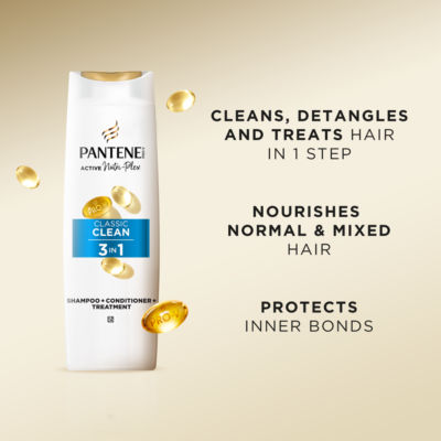 Pro-V Classic Clean 3 in 1 Shampoo 625ml for Normal and Mixed Hair thumbnail 4