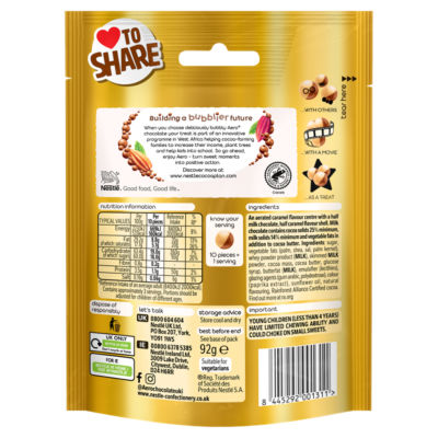 Bubbles Caramel Flavour Chocolate Sharing Bag 92g thumbnail 4