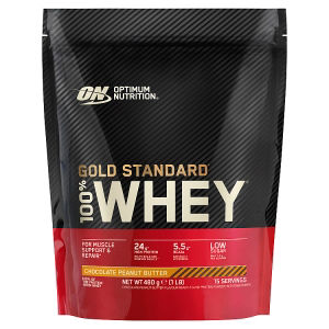 100% Gold Standard Whey Protein Powder Chocolate Peanut Butter 15 servings 480g thumbnail 2