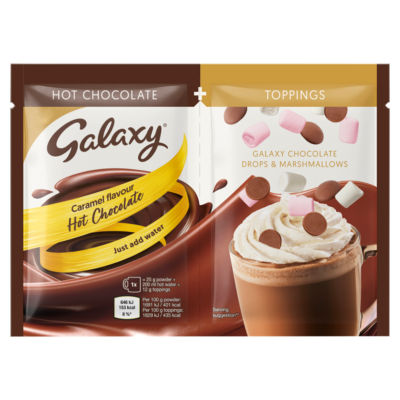 Caramel Flavour Hot Chocolate Galaxy Chocolate Drops & Marshmallows 37g ((2 x 6 g e) +25g) thumbnail 2