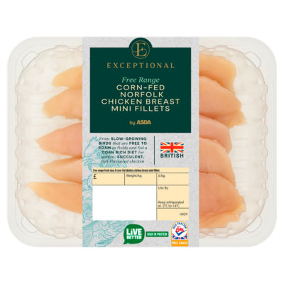 Free Range Corn-Fed Norfolk Chicken Breast Mini Fillets (Typically 0.25KG)