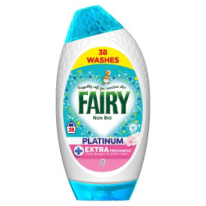 Fairy Non Bio Platinum Washing Liquid Gel Cherry Blossom & Nordic Cotton 38 Washes 1254ml