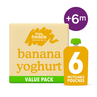 Organic Banana Yoghurt Stage 1 +6m Smooth 6 x 100g (600g)