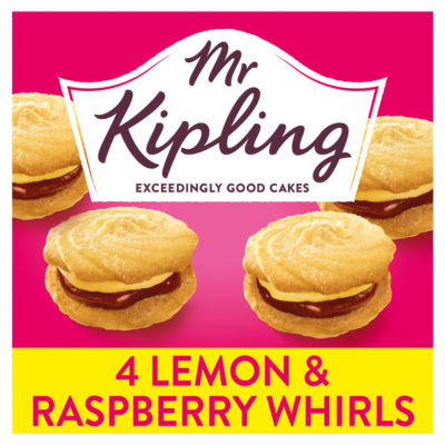Mr Kipling 4 Lemon and Raspberry Whirls Shortcake