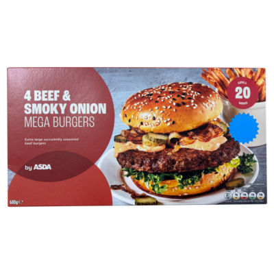 4 Beef & Smoky Onion Mega Burgers 680g thumbnail 2