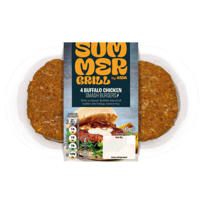 4 Buffalo Chicken Smash Burgers 340g