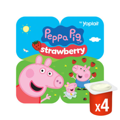 Peppa Pig Kids Strawberry Yoghurt Pots 4x85g thumbnail 2