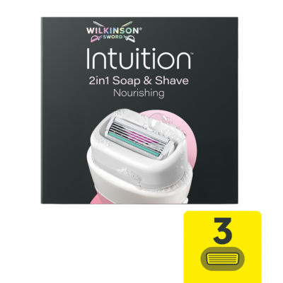 Intuition 2in1 Soap & Shave Nourishing, 3 Women's Razor Blade Refills thumbnail 2