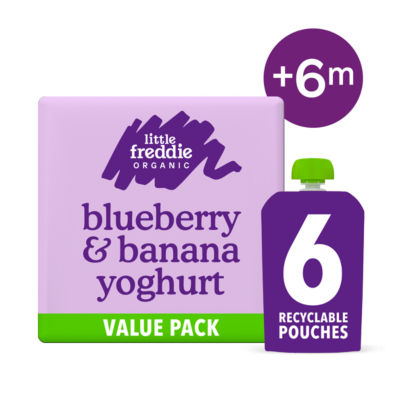 Organic Baby Food Stage 1 from 6 months Blueberry & Banana Greek Style Yoghurt 6x100g thumbnail 2