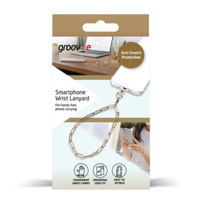Groov-e Gold Metal Wrist Lanyard for Smartphone