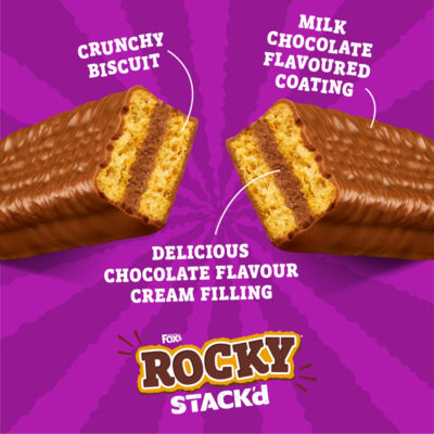 Biscuits Rocky STACK'd Chocolate Cream Flavour Biscuit Bars 5 Bars Multipack 125g thumbnail 4