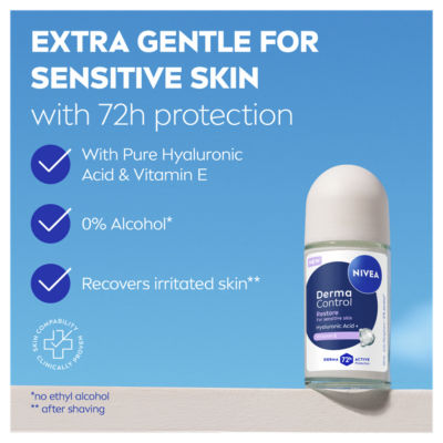 NIVEA 72h Derma Control Restore Anti-Perspirant Roll On 50ml 50ML thumbnail 3