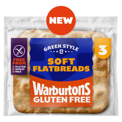 Gluten Free 3 Greek Style Soft Flatbreads