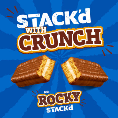 Biscuits Rocky STACK'd Vanilla Cream Flavour Biscuit Bars 5 Bars Multipack 125g thumbnail 3