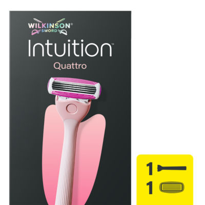 Intuition Quattro Women's Razor + 1 Razor Blade Refill thumbnail 2