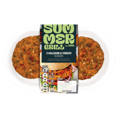 2 Halloumi & Tomato Burgers 227g