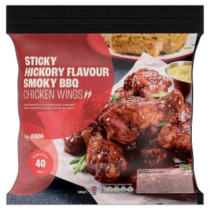 Sticky Hickory Flavour Smoky BBQ Chicken Wings 600g