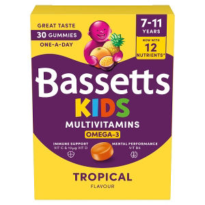 Bassetts Kids Multivitamin Plus Omega3 7-11 years Tropical Gummies x 30