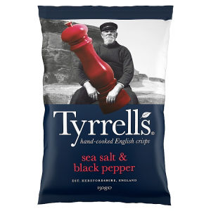 Tyrrells Sea Salt & Black Pepper Seasoned Potato Crisps 150g