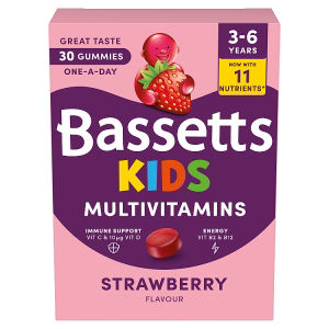 Kids Multivitamins Strawberry Flavour 3-6 Years 30 Gummies One-A-Day