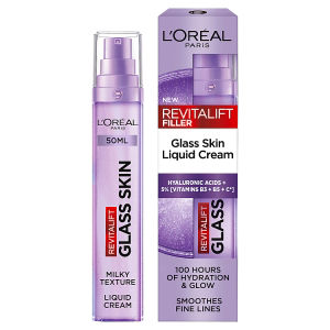 L'Oreal Paris Revitalift Filler Glass Skin Liquid Cream, Hybrid Serum-Moisturiser, 100H Hydration thumbnail 2