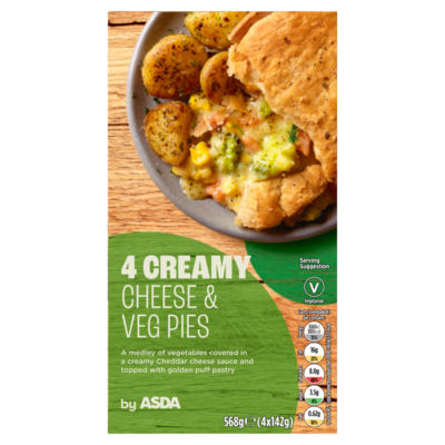Creamy Cheese & Veg Pies 4 x 142g (568g)