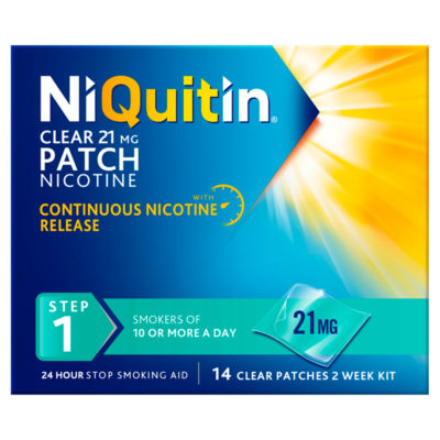 NiQuitin Clear Patch Stop Smoking Aid 21mg Nicotine Patches 14s