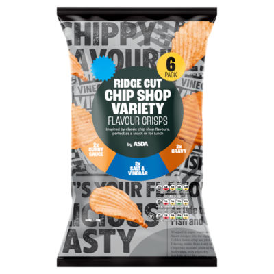 Ridge Cut Chip Shop Variety Flavour Crisps 6 x 30g (180g) thumbnail 2