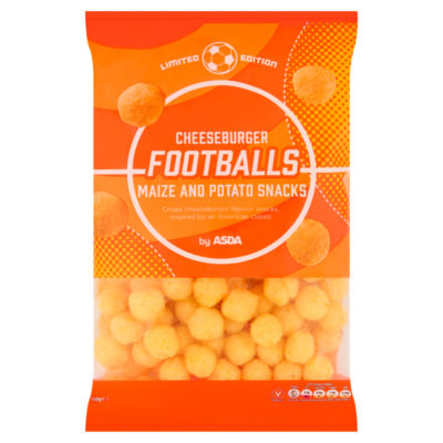 Limited Edition Cheeseburger Footballs Maize and Potato Snacks 150g