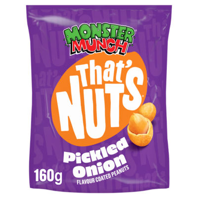 That’s Nuts Monster Munch Pickled Onion Sharing Coated Peanuts 160g thumbnail 2