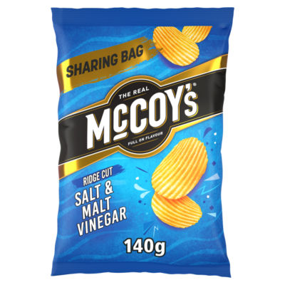 McCoy's Ridge Cut Salt & Malt Vinegar Flavour Potato Crisps 140g thumbnail 2
