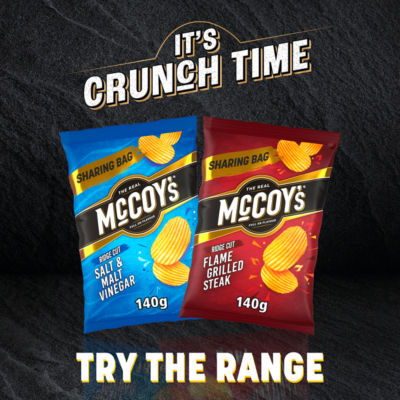 McCoy's Ridge Cut Salt & Malt Vinegar Flavour Potato Crisps 140g thumbnail 3