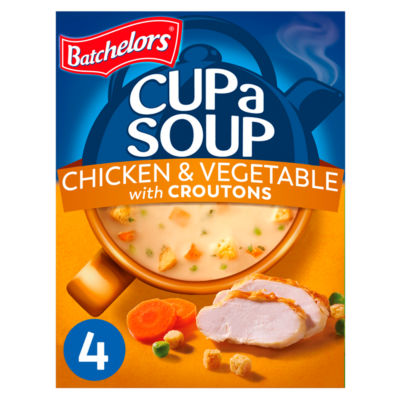 Cup a Soup Chicken & Vegetable with Croutons 4 Instant Soup Sachets 110g thumbnail 2