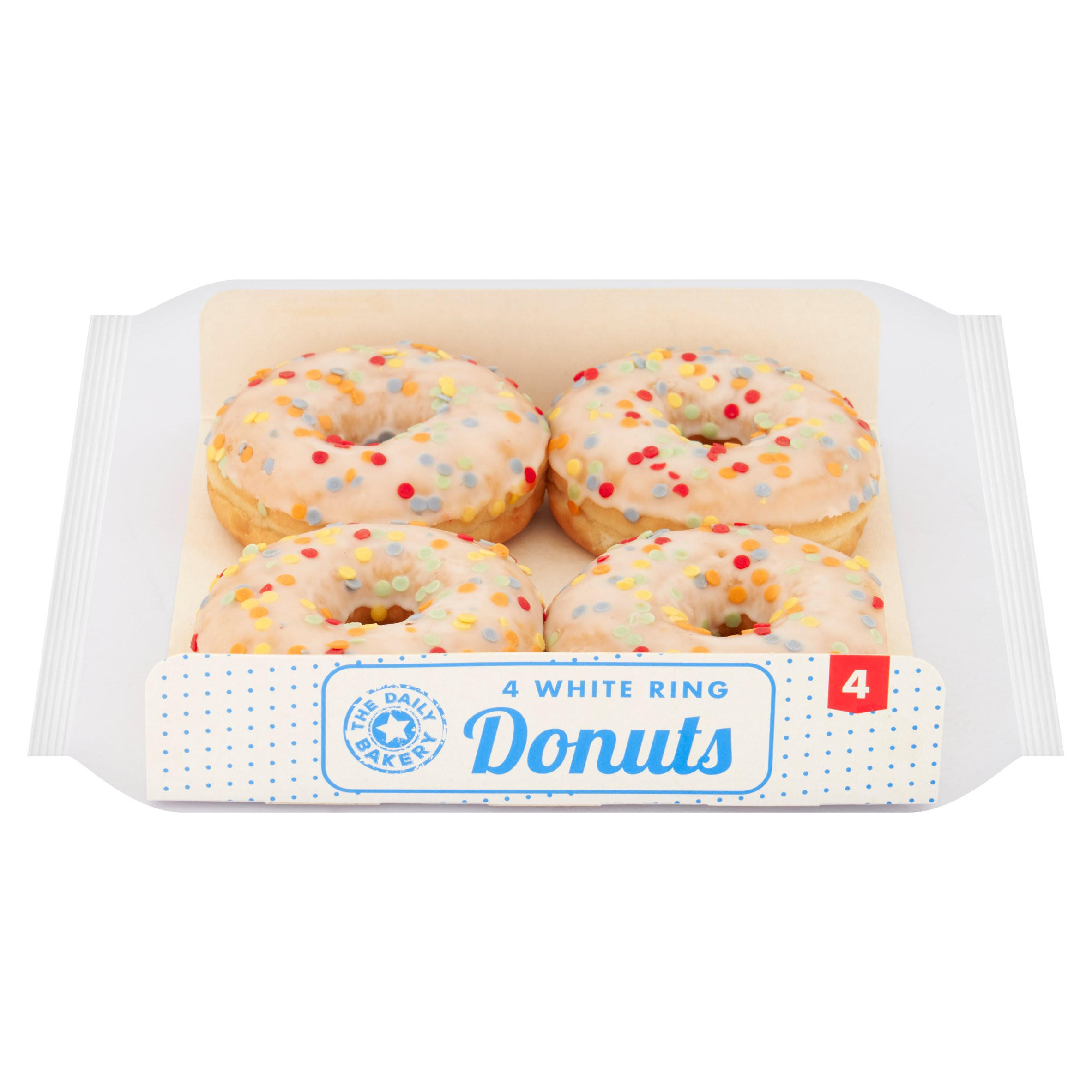 The Daily Bakery 4pk White Ring Donuts