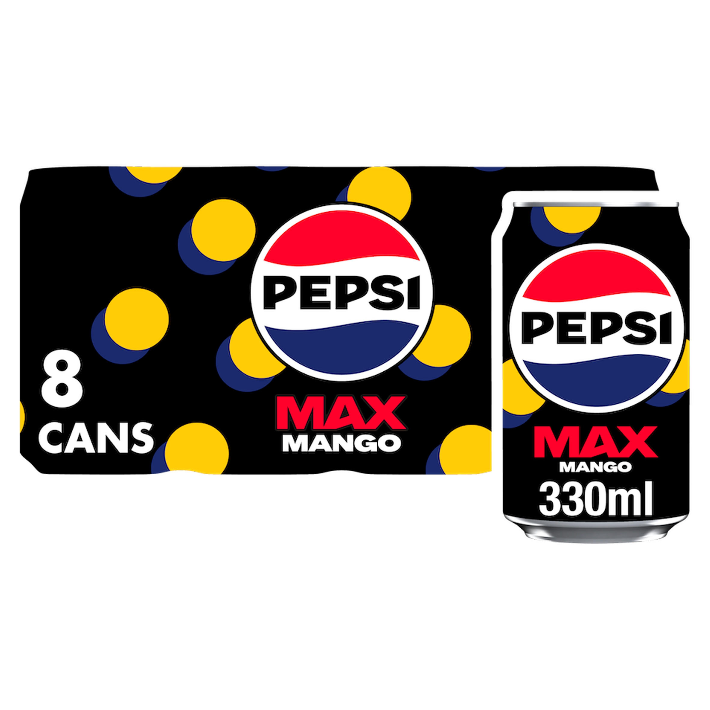 Pepsi Max Mango No Sugar Cola Cans 8 x 330ml