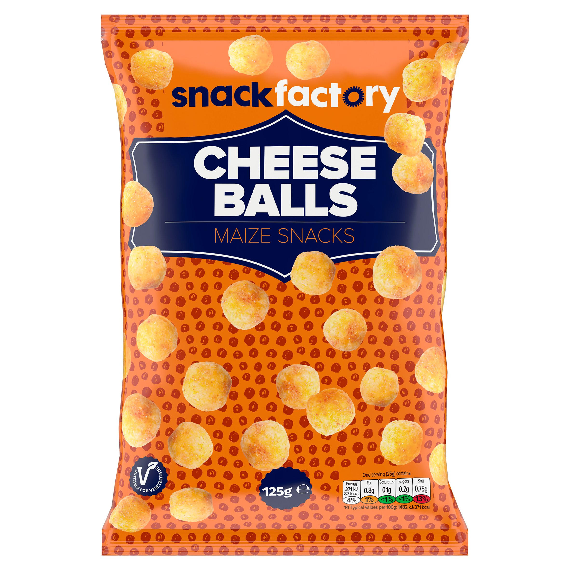 Snack Factory Cheese Balls Maize Snacks 125g