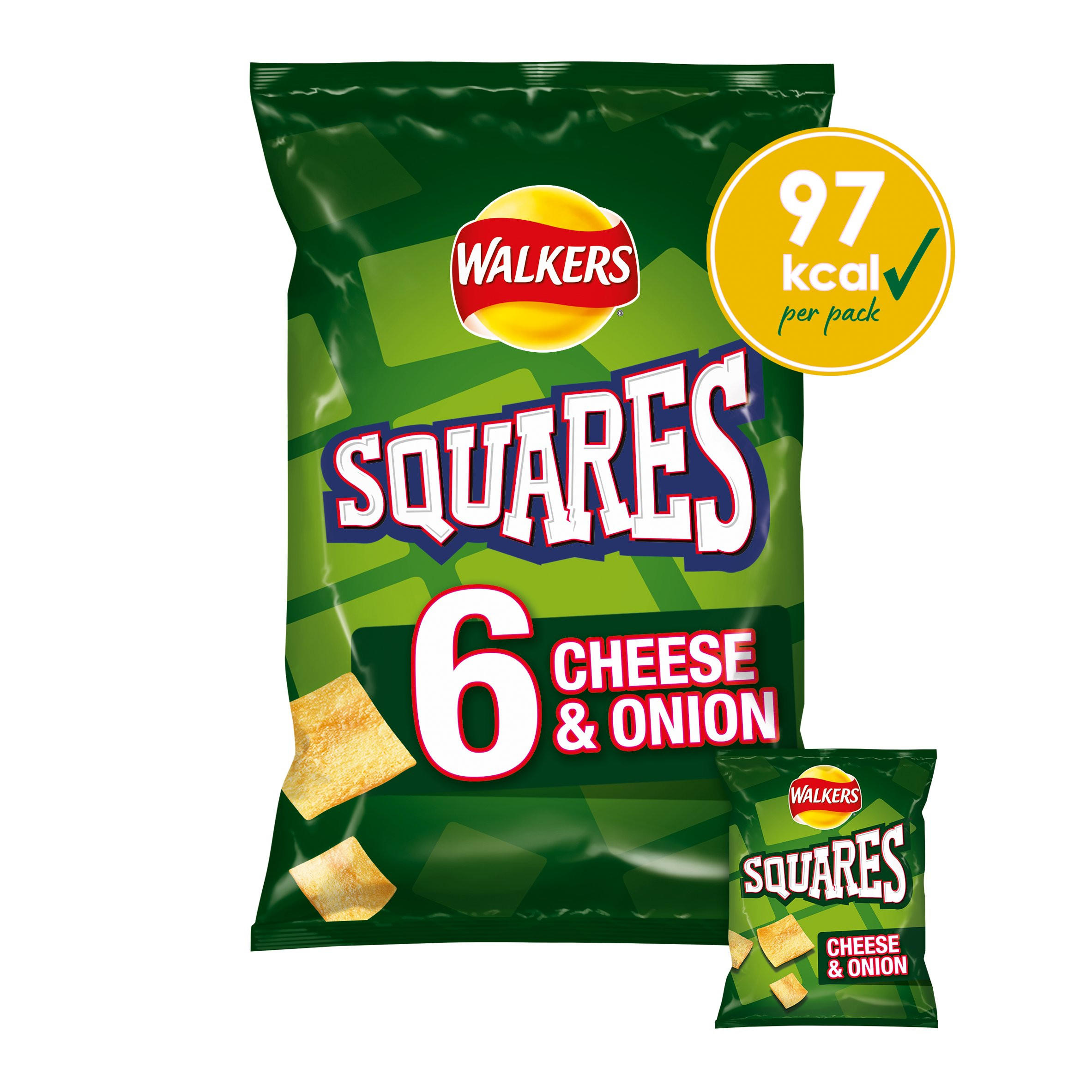 Walkers Squares Cheese & Onion Multipack Snacks
