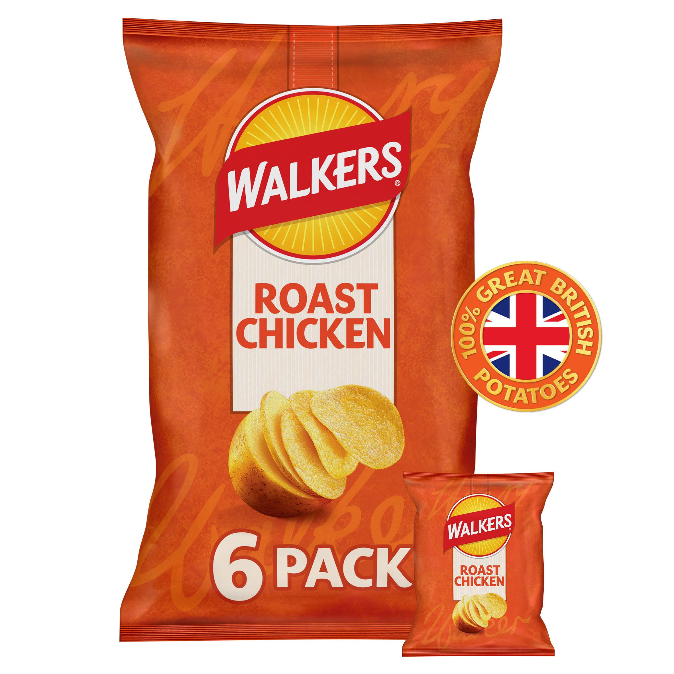 Walkers Roast Chicken Multipack Crisps 6x25g
