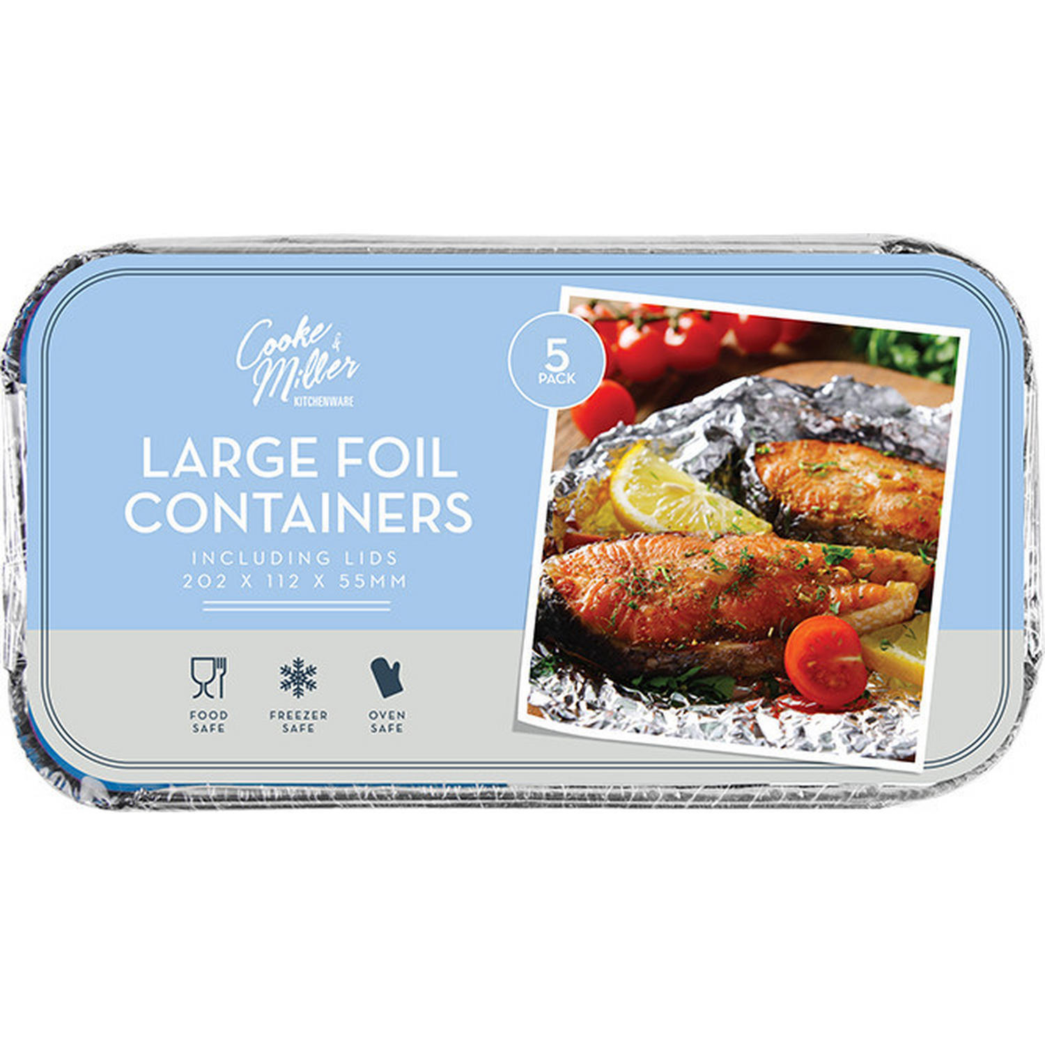 Cooke & Miller Large Foil Containers 5pk