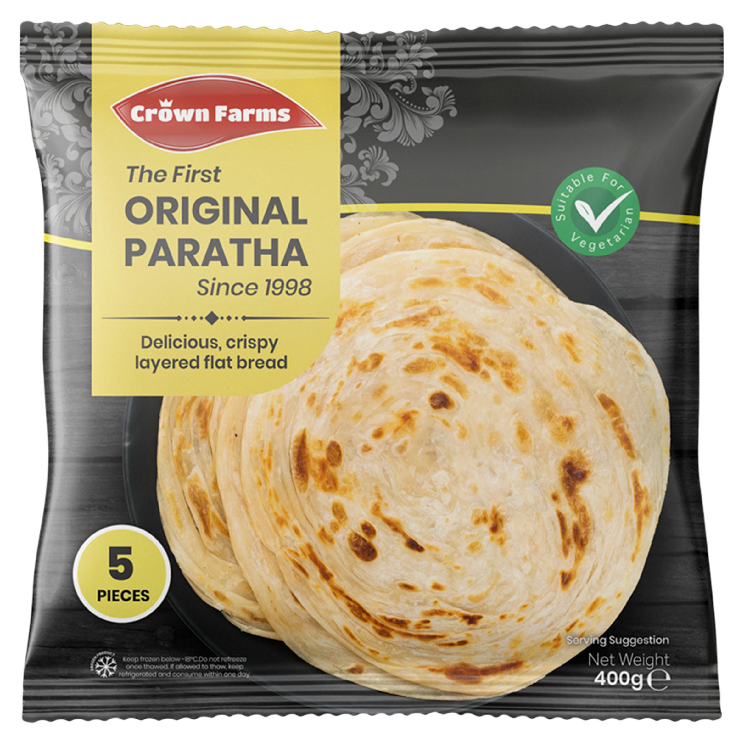 Crown Farms The First 5 Original Paratha Plain Roti Paratha 400g