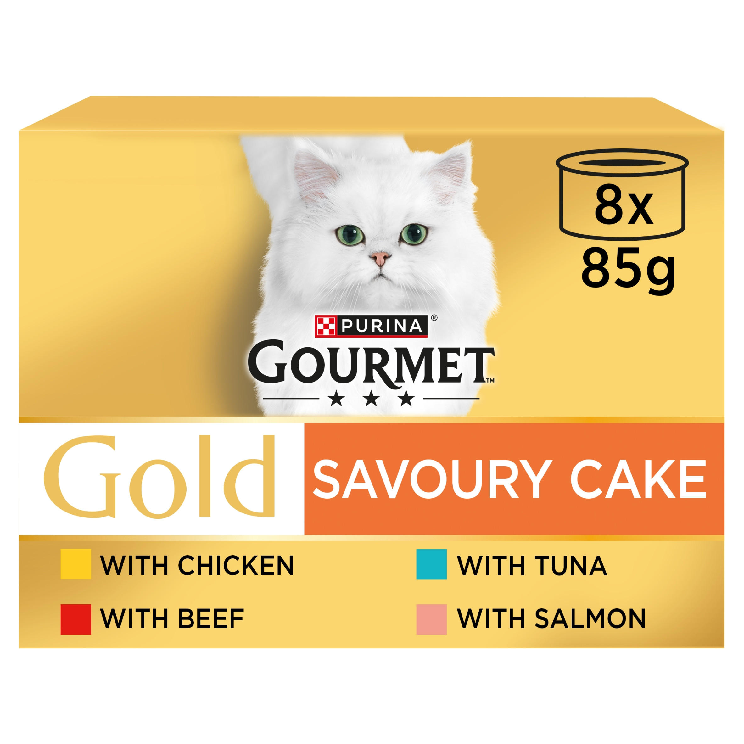 GOURMET Gold Savoury Cake Meat and Fish Variety Wet Cat Food 8x85g