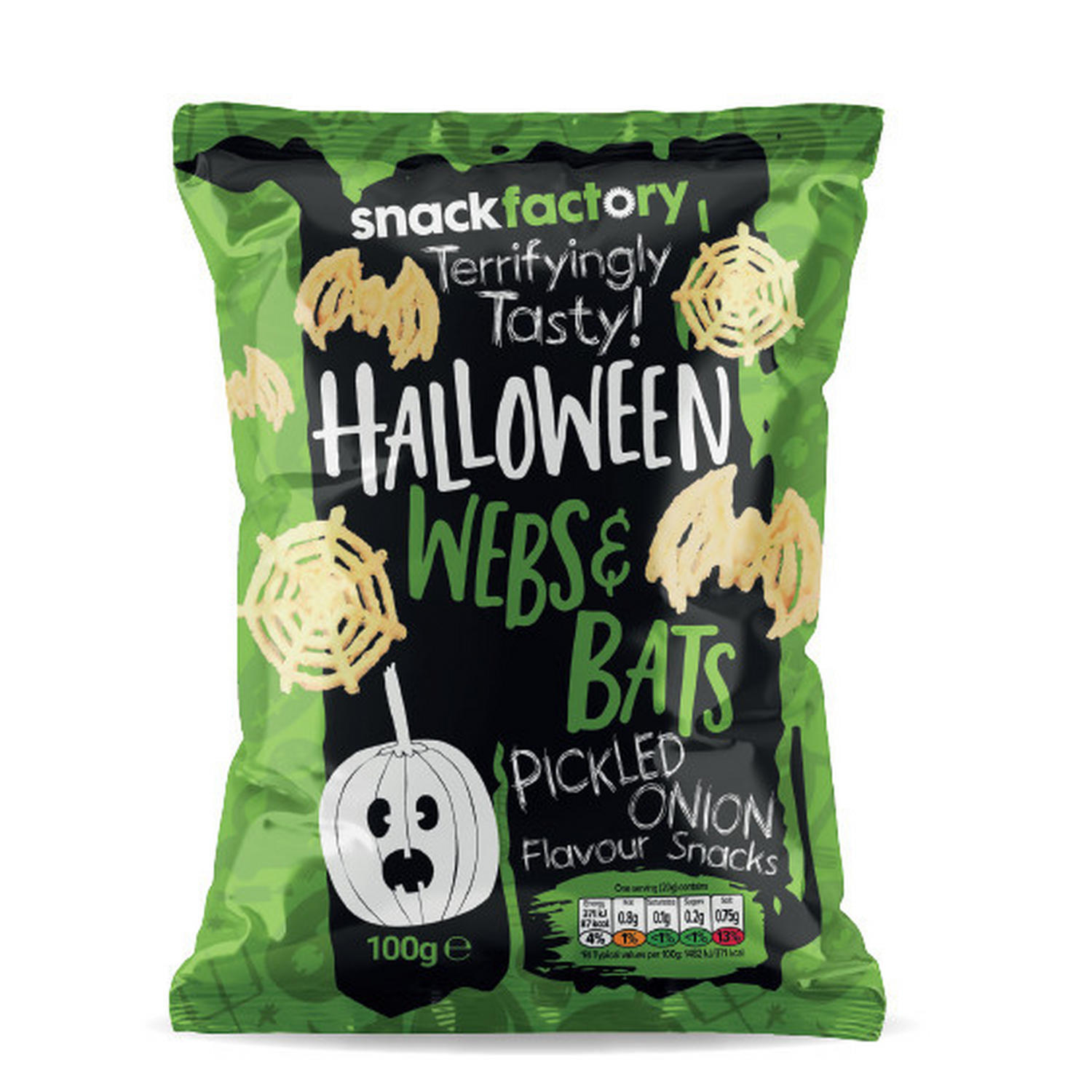 Snackfactory Halloween Bats & Webs Pickled Onion 100g