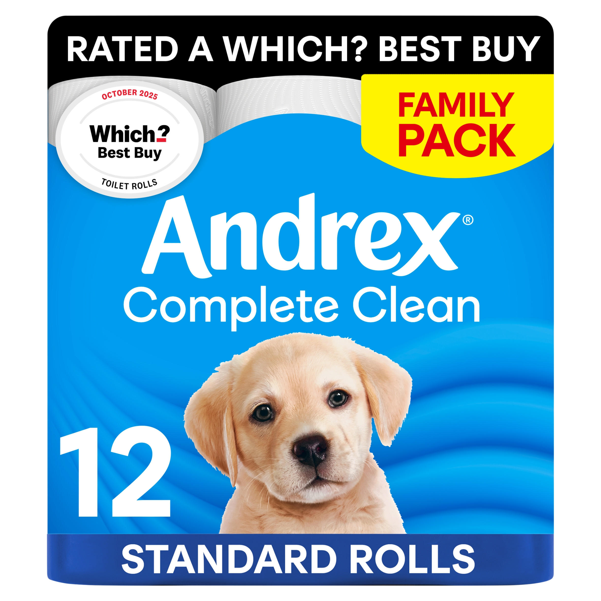 Andrex Complete Clean Toilet Tissue Standard 12 Rolls