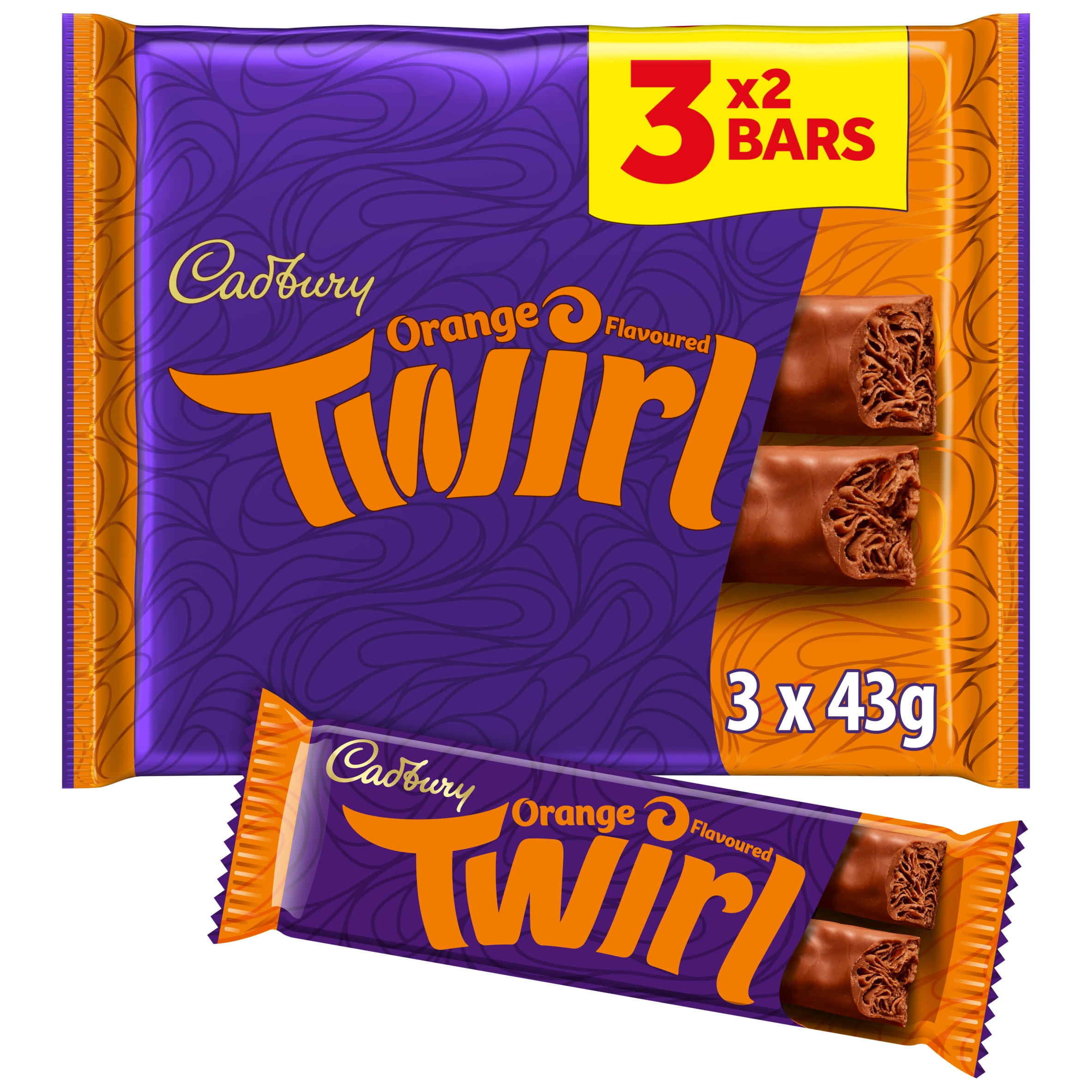 Cadbury Twirl Orange Chocolate 3 Pack Multipack 129 g