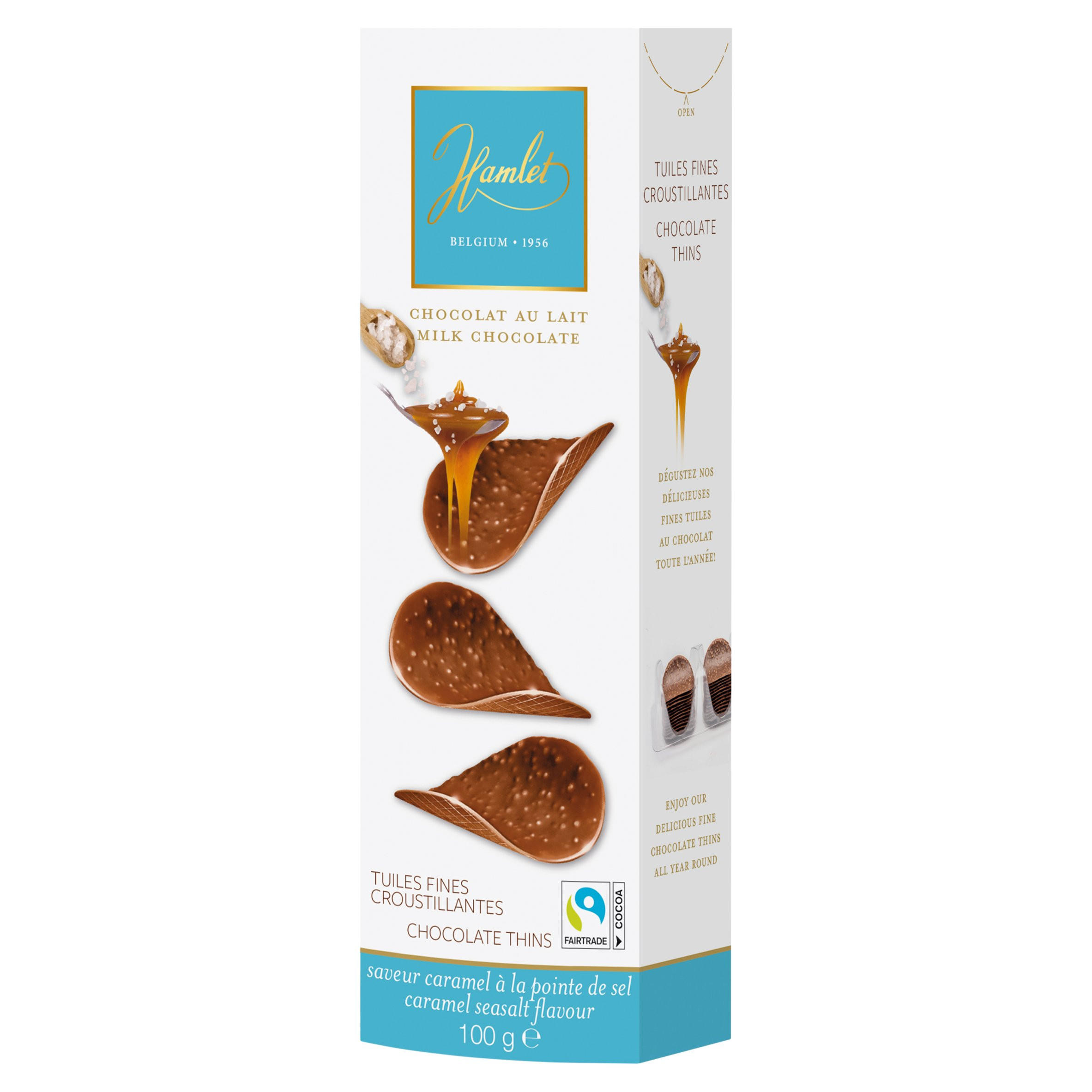 Hamlet Caramel Seasalt Flavour Milk Chocolate Thins 100g